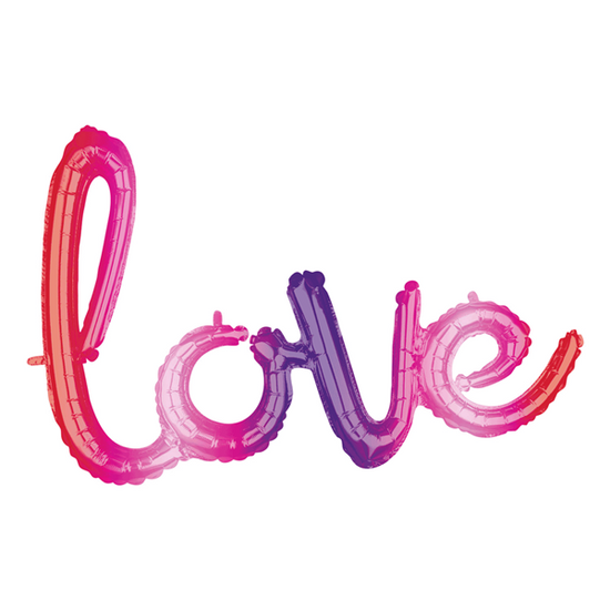 Ombre Love Phrase 31" x 21" Script Foil Balloon