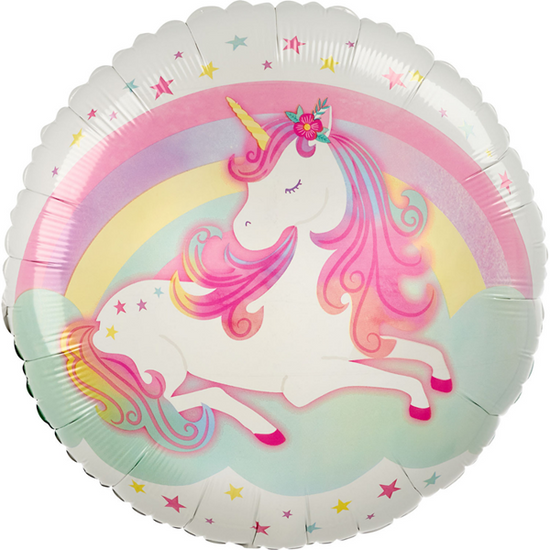Anagram Enchanted Unicorn 18" Round Foil Balloon