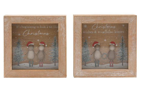 Plaque Pebble Framed 12x12cm (Design May Vary)
