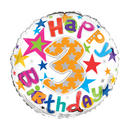Age 3 Happy Birthday 18" Foil Balloon