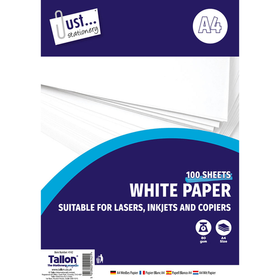 Tallon 6 Pack Copy Paper White 100 Sheet A4 80gsm
