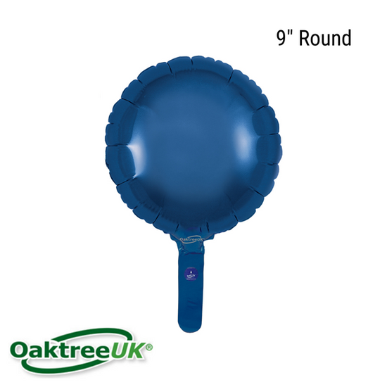 Oaktree Navy Blue Round 9" Foil Balloon (Loose)
