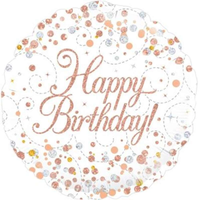 Oaktree Fizz Birthday Rose Gold 18" Foil Balloon