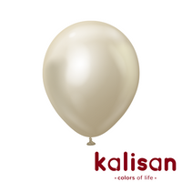 Kalisan Mirror White Gold 12" Latex Balloons 50pk