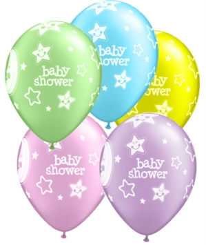 Qualatex Baby Moons & Stars 11" Latex Balloons 6pk
