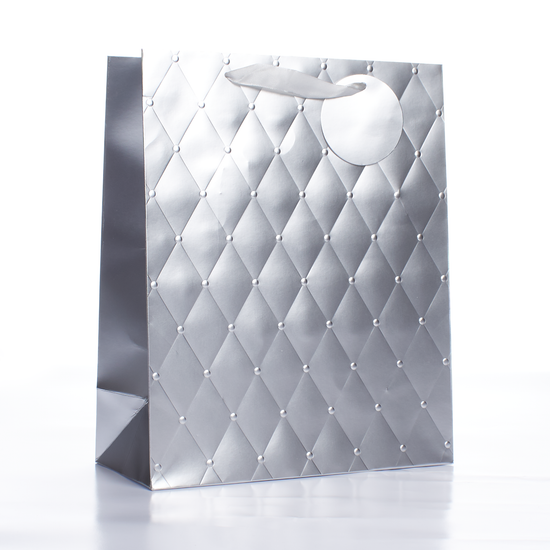 Gift Bags Silver Foil Extra Large 6pk