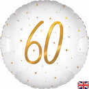 Oaktree Sparkle White Age 60 18" Foil Balloon