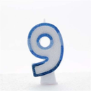 APAC 6 Pack Party Candle Number 9 Blue