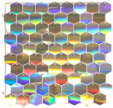 Oaktree Sequin Wall Panel Hexagon Iridescent 30cm
