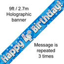 Oaktree Banner Age 4 Blue Holographic 9ft