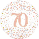 Oaktree 70th Birthday Sparkling Fizz white 18-inch foil balloon with festive design for milestone celebration