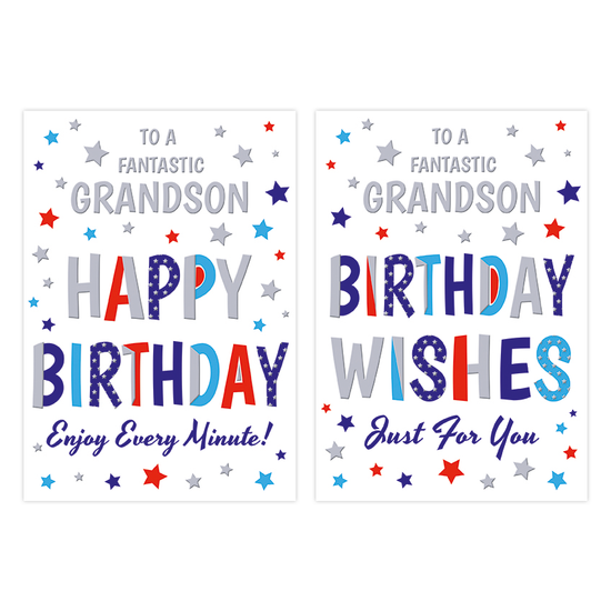 Poppyhill 12 Pack Cards C50 Birthday Grandson
