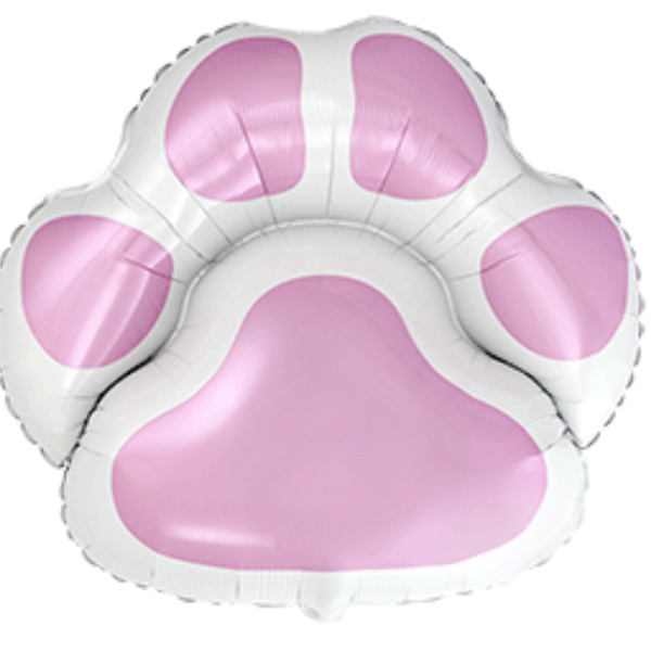 Pink Paw Print 30" Large Shape Foil Balloon