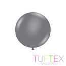 Tuftex Standard Gray Smoke 17-inch latex balloons, set of 50, ideal for decorating events and celebrations.