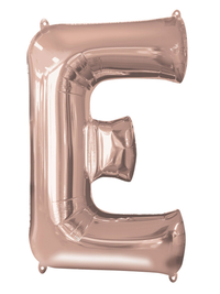 Anagram Foil Balloon Rose Gold 34" Letter E