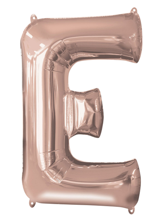 Anagram Foil Balloon Rose Gold 34" Letter E