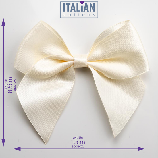 Italian Options 6 Pack Ribbon Bows Ivory 10cm
