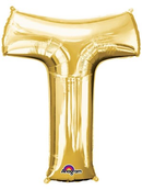 Anagram Foil Balloon Gold 34" Letter T