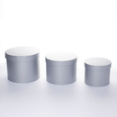 Hat Box Silver 3pc L-6x7.5"/M-5.5x7"/S-4.5x5.5