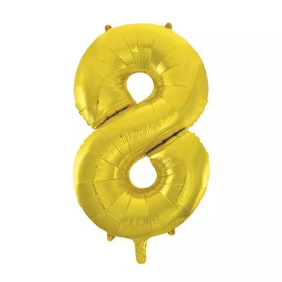 Anagram Foil Balloon Gold 34" Number 8
