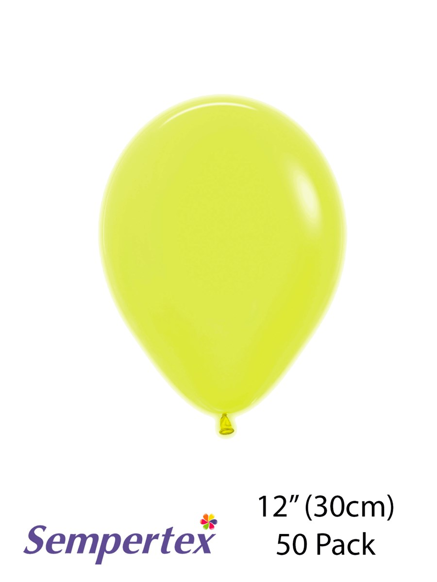 Sempertex Neon Yellow 12" Latex Balloons 50pk
