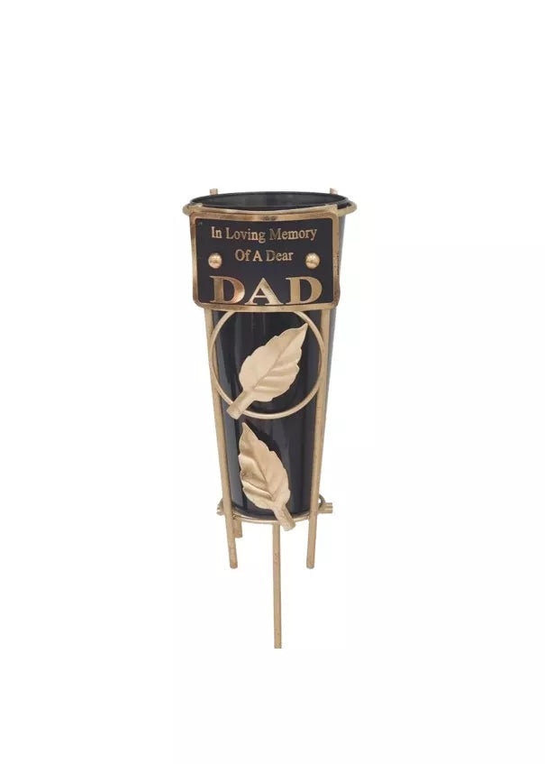David Fischoff Grave Vase for Dad, 36cm keepsake in a classic design, perfect for memorials and remembrance.