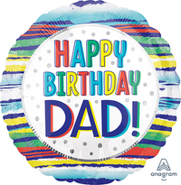 Anagram Dad Painted Stripes 18" Foil Balloon