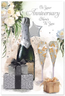 Set of six Simon Elvin C75 anniversary cards featuring elegant designs for celebrating special milestones.
