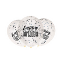 Unique Glitz Birthday Black 12" Latex Balloons 6pk