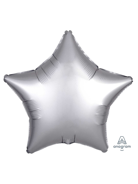 Anagram Satin Luxe Platinum Silver 18" Star Foil