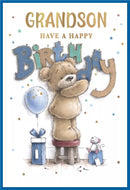 Simon Elvin C50 birthday cards set for grandson, featuring colorful designs in a 6-pack.