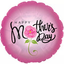 Pink Rose foil balloon for Mother’s Day, 17-inch TRI brand foil balloon with floral design and shiny surface.