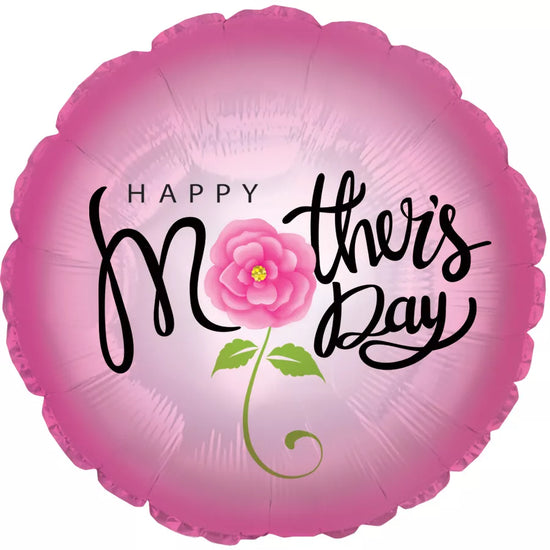 TRI Foil Balloon Mother's Day Pink Rose 17"