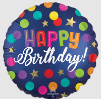 Anagram Blue Confetti Birthday 18" Foil Balloon