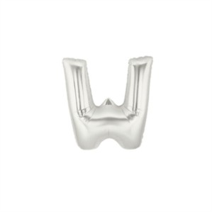 Oaktree Foil Balloon Silver 7" Letter W