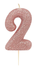 Creative Number 2 Candle Rose Gold 7cm