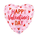 Grabo Valentine Hearts foil balloon, 18-inch, featuring red and pink heart designs for romantic celebrations.