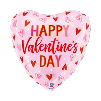 Grabo Valentine Hearts foil balloon, 18-inch, featuring red and pink heart designs for romantic celebrations.
