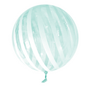 Turquoise Stripes 18"-22" Sphere Vortex Balloon