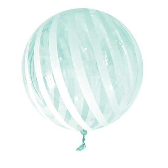 Turquoise Stripes 18"-22" Sphere Vortex Balloon