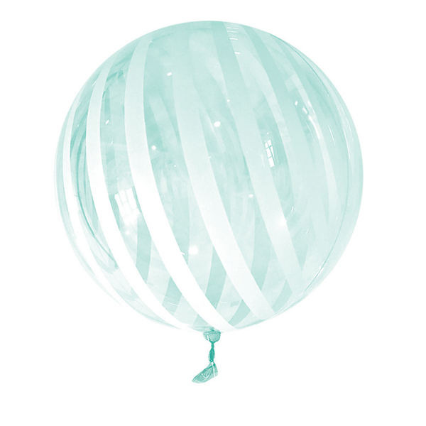 Turquoise Stripes 18"-22" Sphere Vortex Balloon