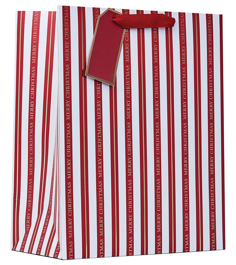 Partisan 6 Pack Gift Bag Christmas Stripe Large