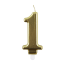 Eurowrap Party Candle Number 1 Metallic Gold 9cm