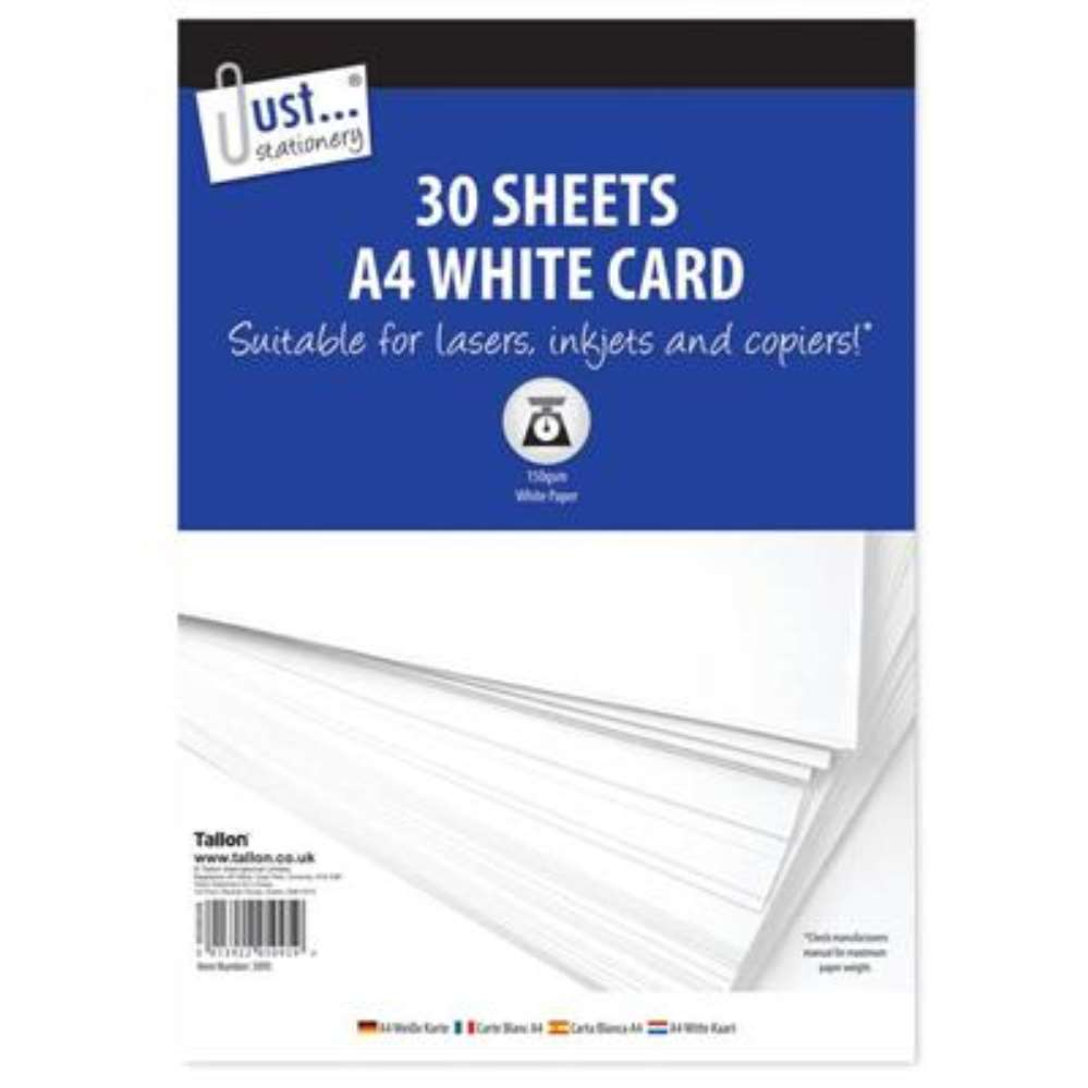 A4 White Card 30 Sheets