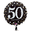 Anagram 50th Black & Gold 18" Foil Balloon