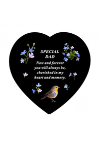 David Fischoff Memorial Slate Heart Dad 20x20cm