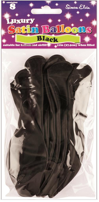 Satin Black 11" Latex Balloons 8pk
