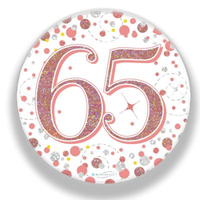 Oaktree Sparkling Fizz Badge Age 65 Rose Gold 3