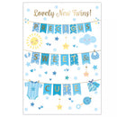 Prelude 6-pack newborn twin greeting cards featuring soft pastel designs and cute baby illustrations for new baby celebrations.