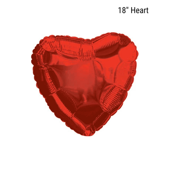 CTI 10 Pack Foil Balloon Red Heart 18" (Loose)